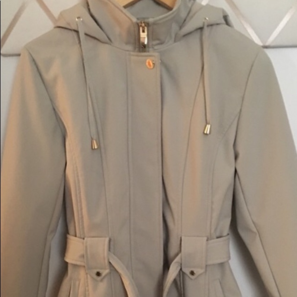NWT Via Spiga Hooded Waist Belt Coat